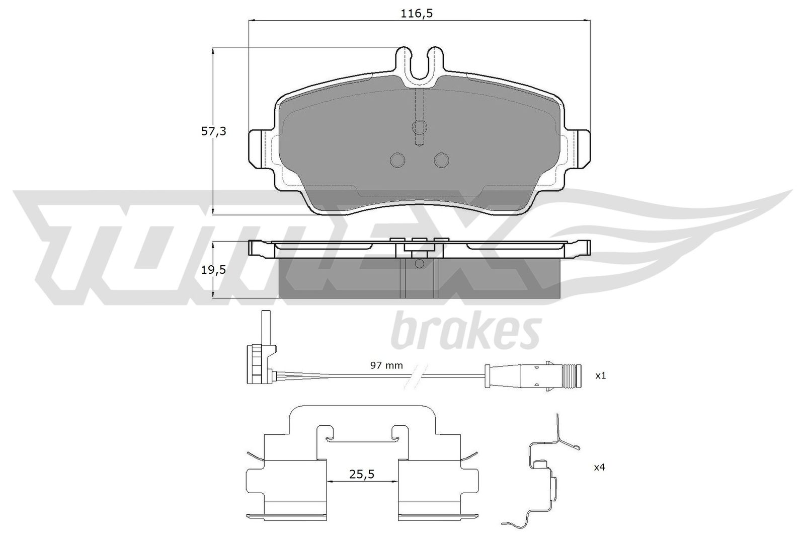 Sada brzdových platničiek kotúčovej brzdy TOMEX Brakes